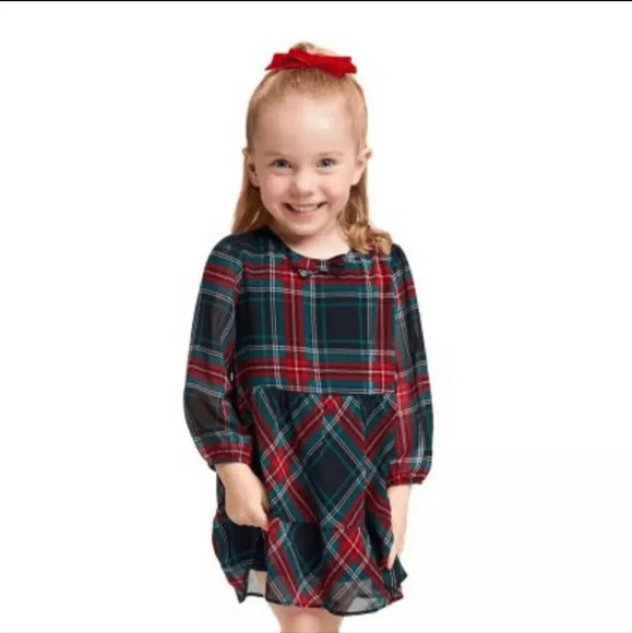 Draper James Size 3T Girls Plaid Dress New With‎ Tags Holiday Christmas Party - Picture 1 of 7